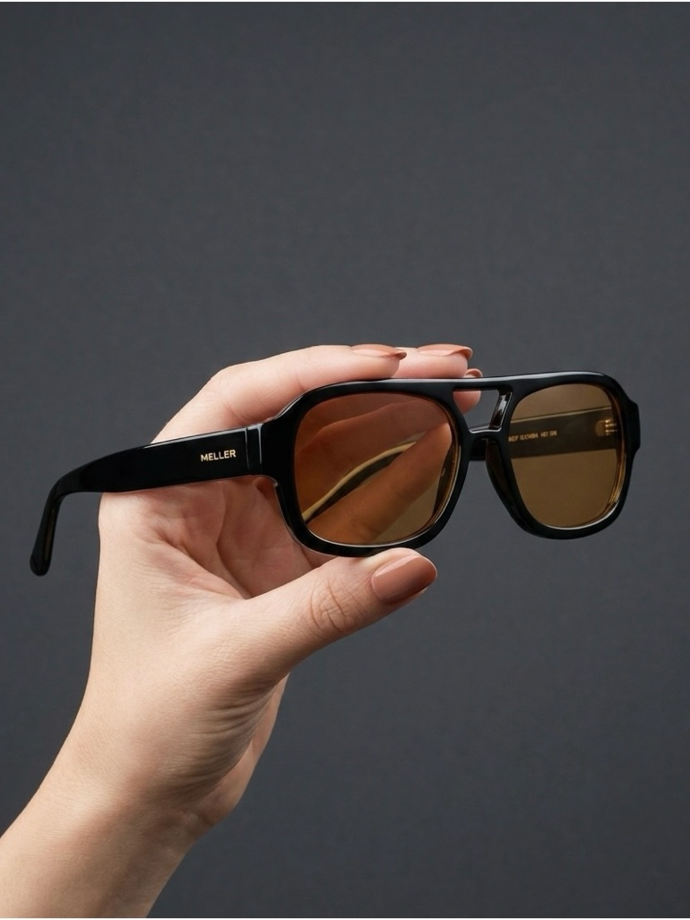 Meller Black Frame Brown Lens Sunglasses